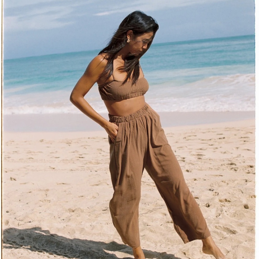 OZMA Crop Wide Leg, Regen Silk Noil- sold out color